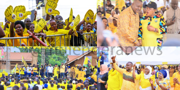 NRM CEC Member Fights for Microphone At Museveni’s Tuesday Kawempe Rally