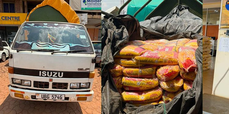 URA Impounds 180 Bags of Smuggled Pakistan Rice Hidden Under Dried Cassava